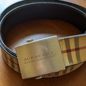Men's Burberry Horse Check leather belt